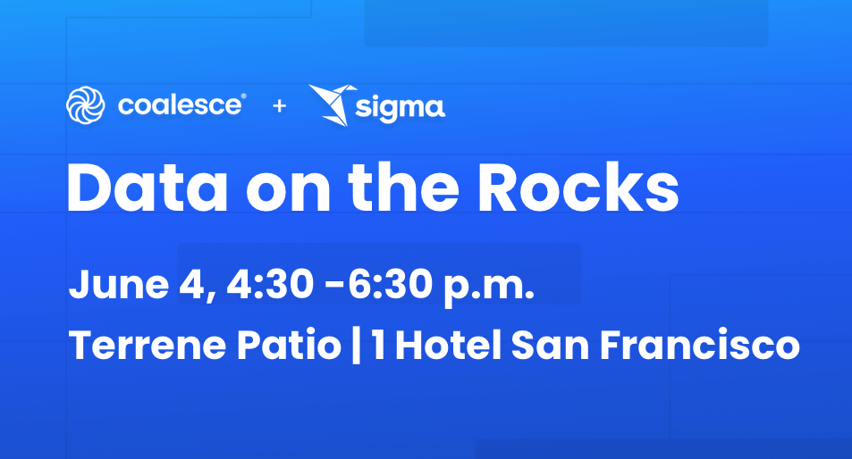 Coalesce + Sigma Logos | Data on the Rocks June 4, 4:30-6:30 pm at Terrene Patio